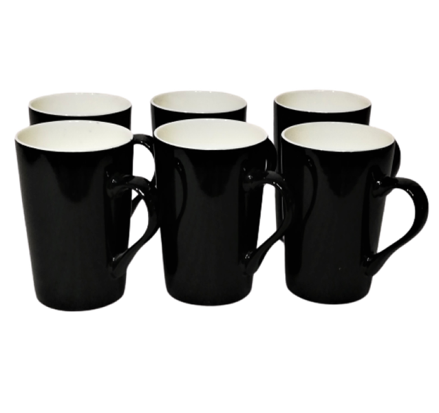 Mug Set 6 Piece 475ml Porcelain Black