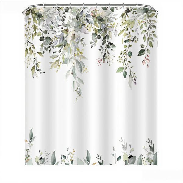High-Density Polyester Shower Curtain with "Floral" Pattern, 180x180cm