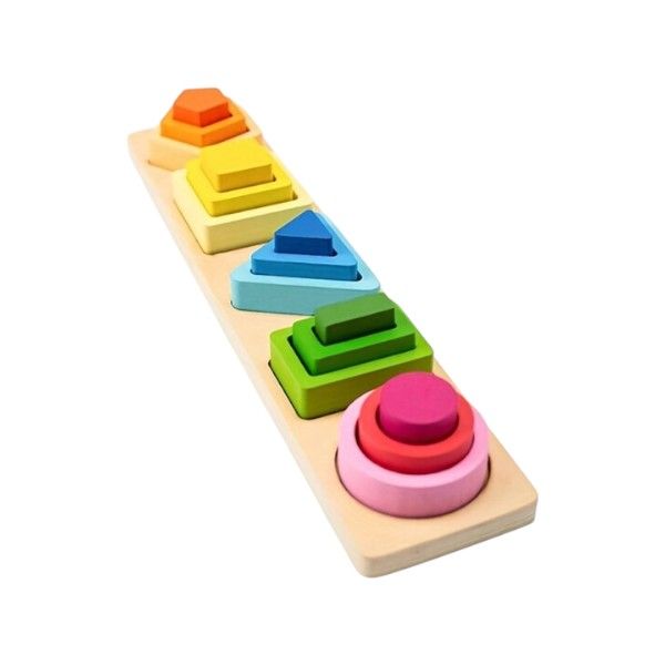 Wooden Shape Stacking Toy Set for Toddlers