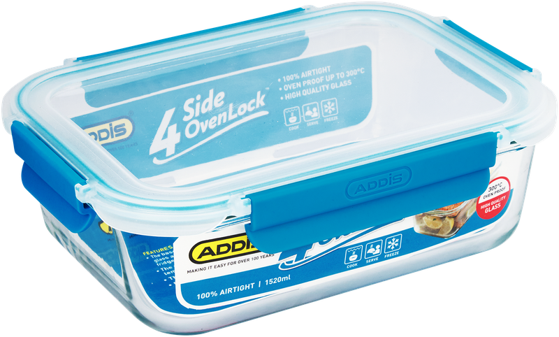 Addis - 1.52 Litre Rectangle Oven Lock - Glass