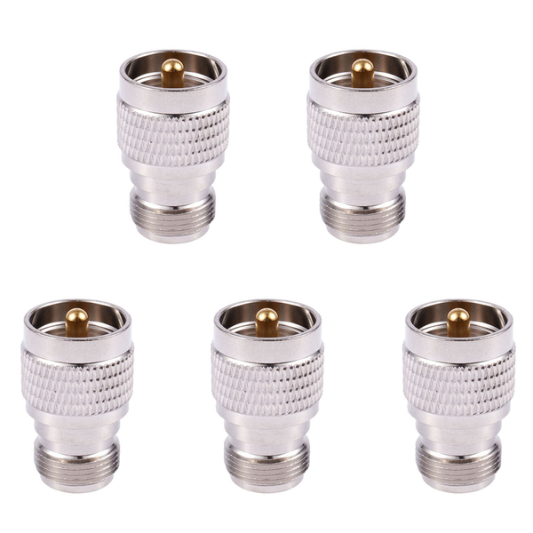 5X UHF Male PL259 To N Female M/F Straight Coax RF Adapter