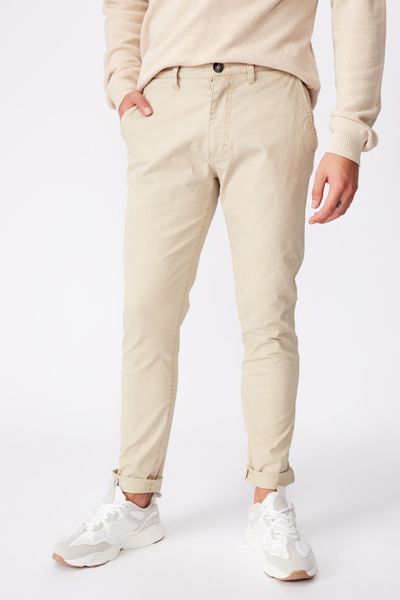 Men's Cotton On Skinny Stretch Chino - Washed Stone