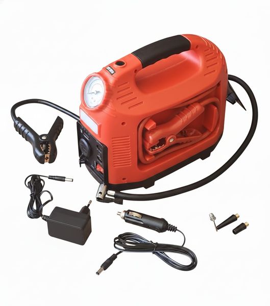 4-in-1 Portable Battery Jump Starter Tool Set with 260 PSI Air Compressor