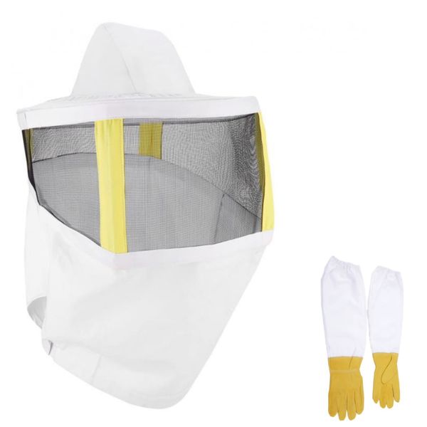 Beekeeping Gear Set - Hat with Mesh Screen &amp; Protective Gloves