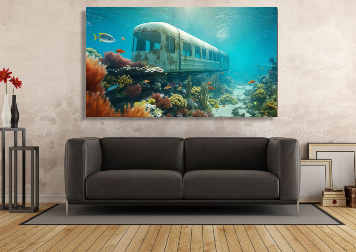 Canvas Wall Art - Underwater Express Train Abstract - IM0134 | Shop ...