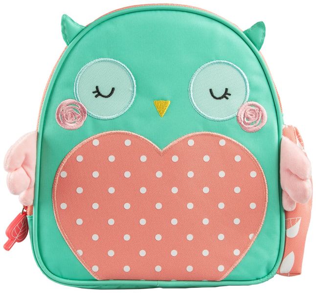 Planet Buddies Owl Backpack Lunch Bag Green/Pink