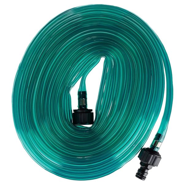 Garden Soak Drip Automatic Water Green Flat Sprinkler Hose - 7.5m