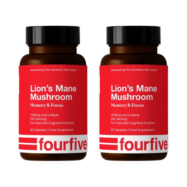 Bundle! Fourfive Lions Mane 1500mg 120 Capsules for Cognitive Health