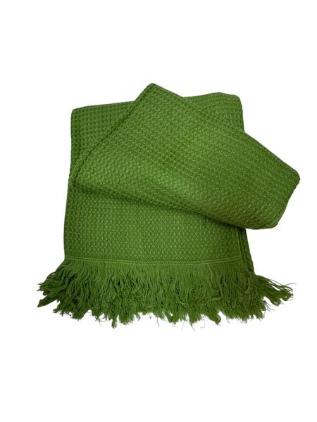 All Season Green Waffle Throw