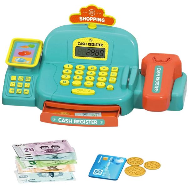 TEETO TOYS Cash Register Playset - Pretend Play - Toys for Toddlers - Educational Toys