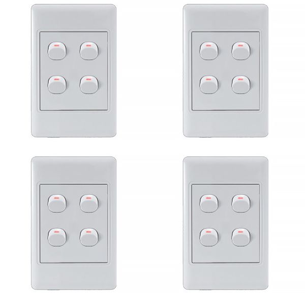 4 Lever 2 Way Light Switch For 2 X 4 Electrical Box(3 Pack)