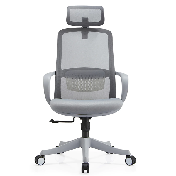 Mesh Executive Swivel Chair with Headrest - Grey Colour