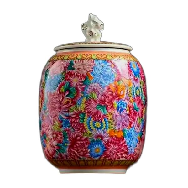 Decor Vintage Imperial Ceramic With Top Lid Jar -17cm
