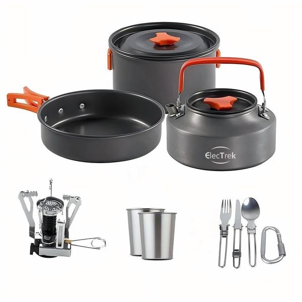ElecTrek-Portable Outdoor Camping Cookware Stove 10 Pieces Set