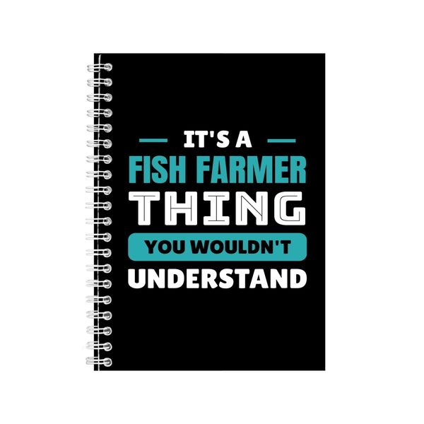 Fish farmer A5 Notebook Spiral and Lined Job Quotes Graphic Notepad Gift250