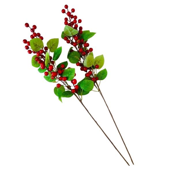 Artificial Christmas Holly Berries Decoration (Set of 2)