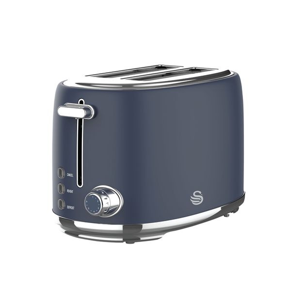 Swan Retro Oceanic Blue Stainless Steel 2 Slice Toaster