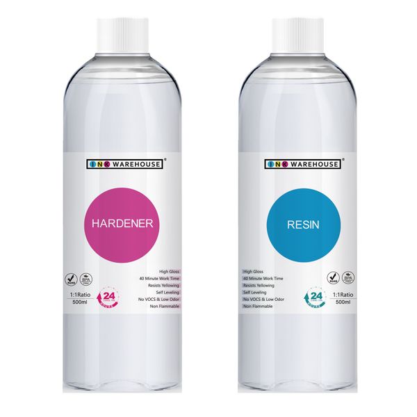 Epoxy Resin A&amp;B 1:1 Resin and Hardener Kit - 1000ml