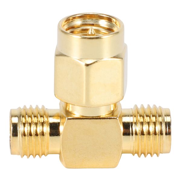 SMA Male to Two SMA Female Triple T RF Adapter Connector 3 Way Splitter NE