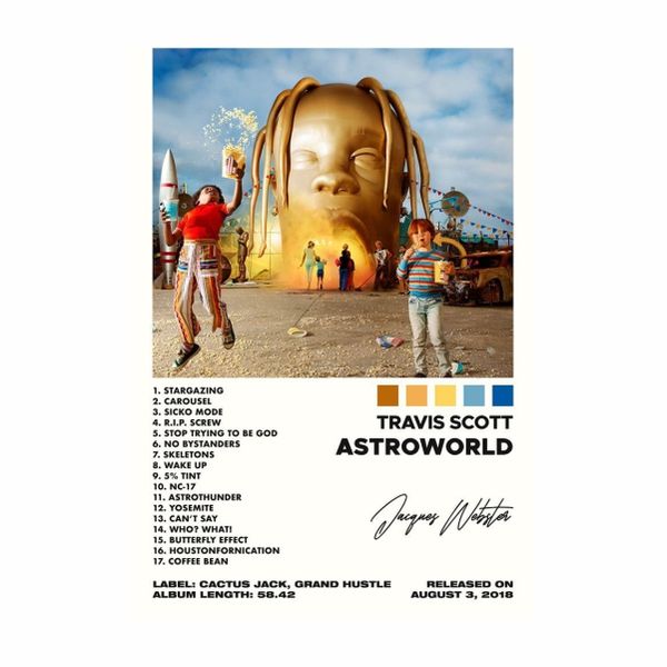 Travis Scott ASTROWORLD Album Tracklist - A1 Poster
