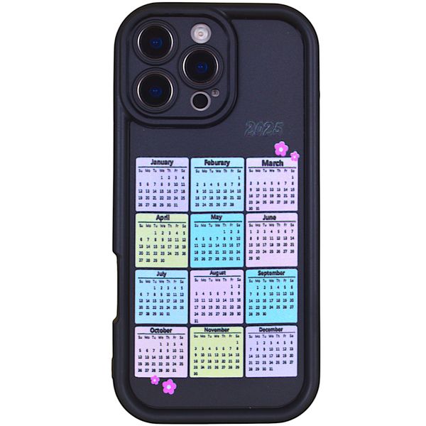 Phone Case with 2025 Bubble Calendar &amp; Pro Cam - Iphone 16 Pro Max - Black