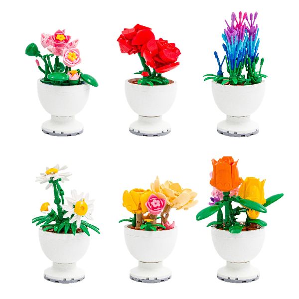 Sluban Building Set: Pleyerid - Potted Flowers - 6 Piece Bundle
