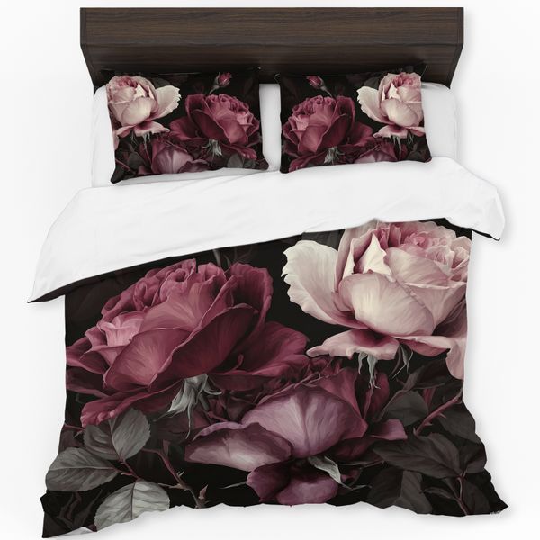 Romantic Three Roses Duvet Cover Set by Wikus Schalkwyk