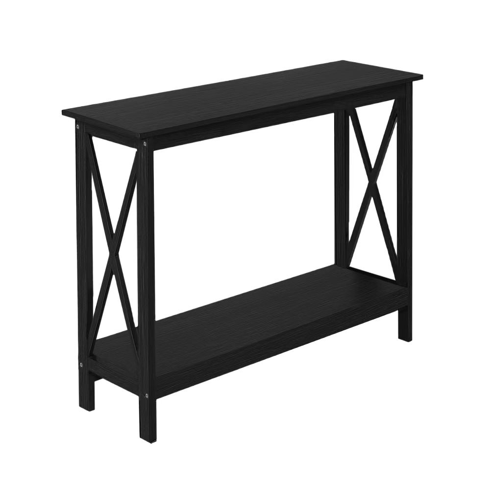 Lamont Wooden X-Frame 2-Tier Entryway Console Table Entrance Hallway Table