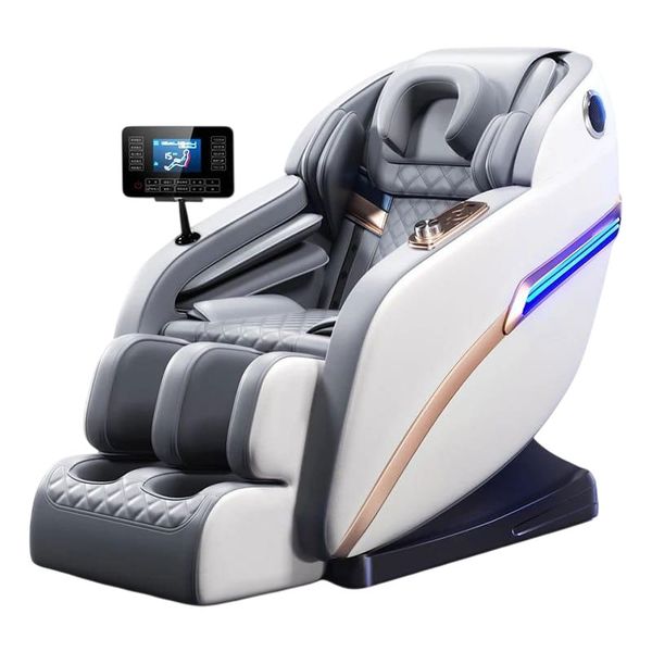 Zero Gravity Luxury Full Body Massage Chair - White &amp; Grey
