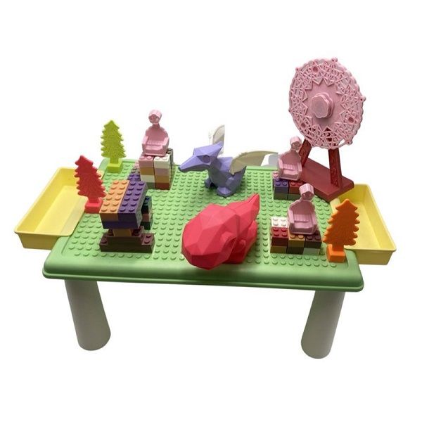 Kids Activity Table with 92Pieces Building Blocks