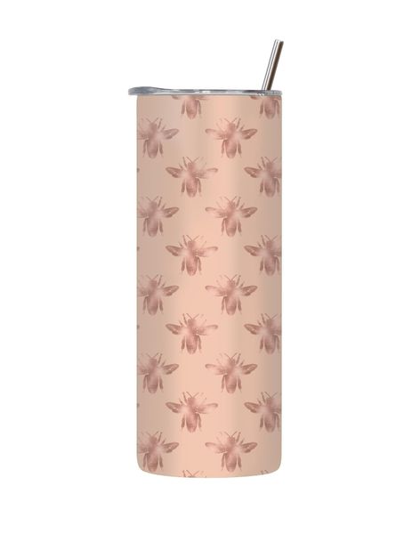 Bee-24 20 Oz Tumbler with Lid Straw Trendy Bees Pattern Graphic Present 209