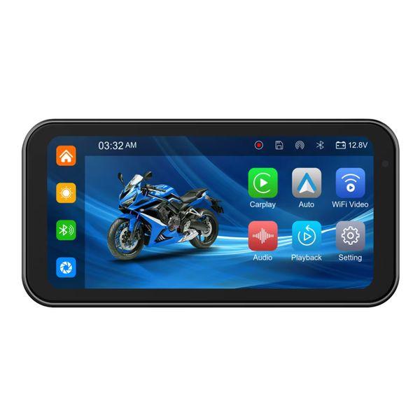 Motorcycle CarPlay 6.25" Dual Channel, Recorder, Inteligent Navigation