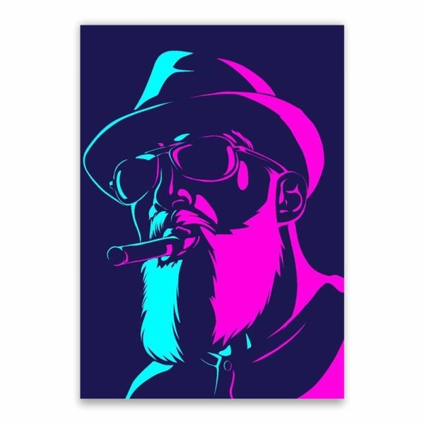 Smoking Man Purple Poster - A1