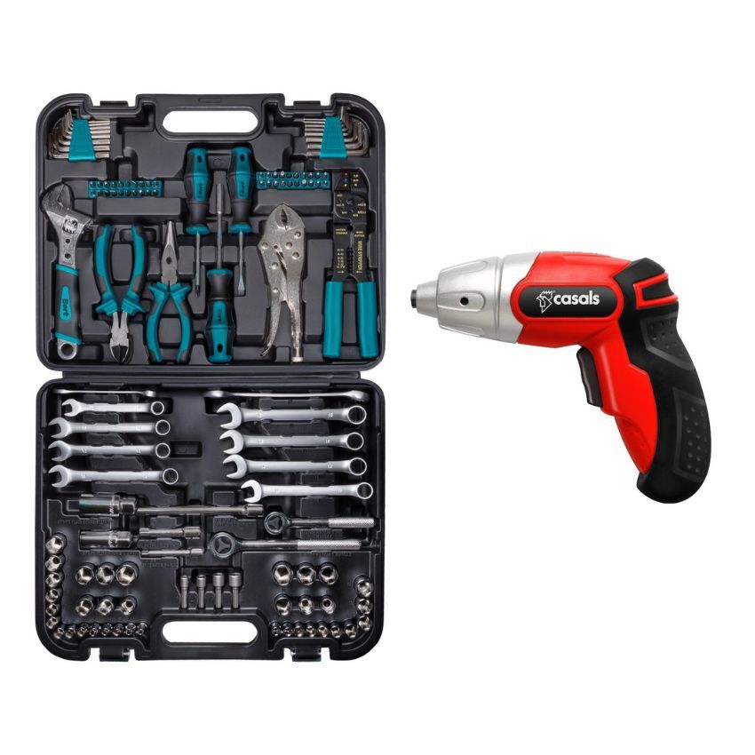 Bort-Professional Mechanic Hand Tools 121 Pce & 10 Pce Cordless Screwdriver