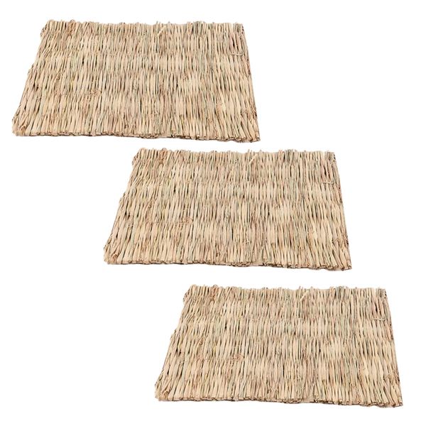 Pet Natural Straw Woven Rabbit Grass Mats Set of 3 - 28cm