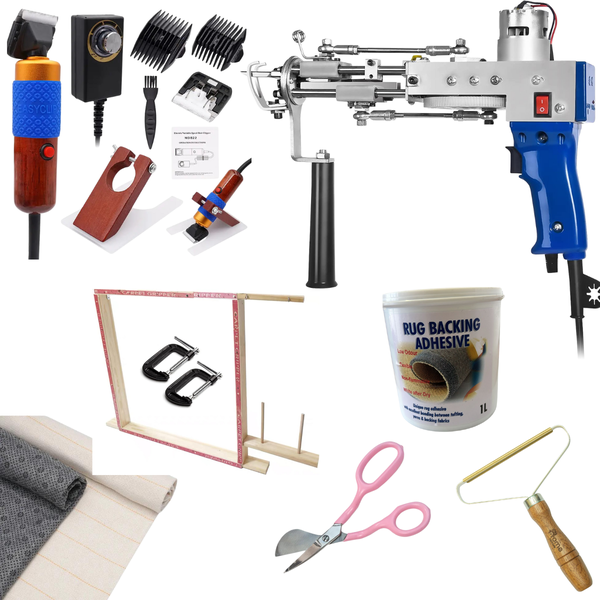 TuftingKit -KRT-2in1 Tufting Gun, Trimmer with Guide, Frame, Glue, Fabric