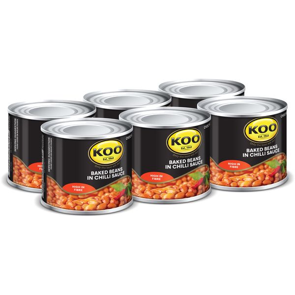 Koo Baked Beans In Chilli Sauce 215g x 6