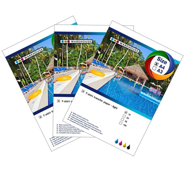 Ink Warehouse A4 Light T-Shirt Transfer Paper (10 Sheets) combo x 3