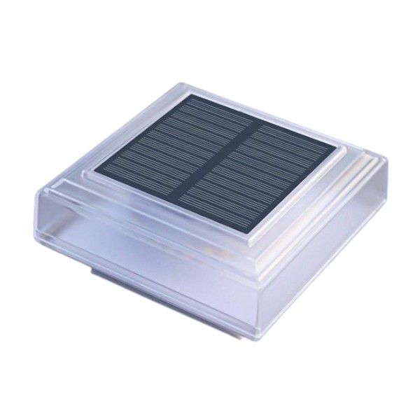 2 Piece Outdoor Solar Powered Column Lamp - White