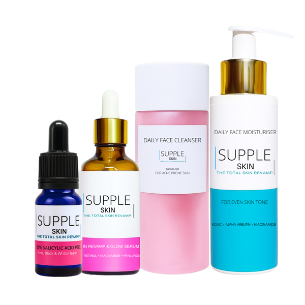Acne Treatment kit - Retinol Serum, Salicylic Peel &amp; Cleanser, Niacianamide
