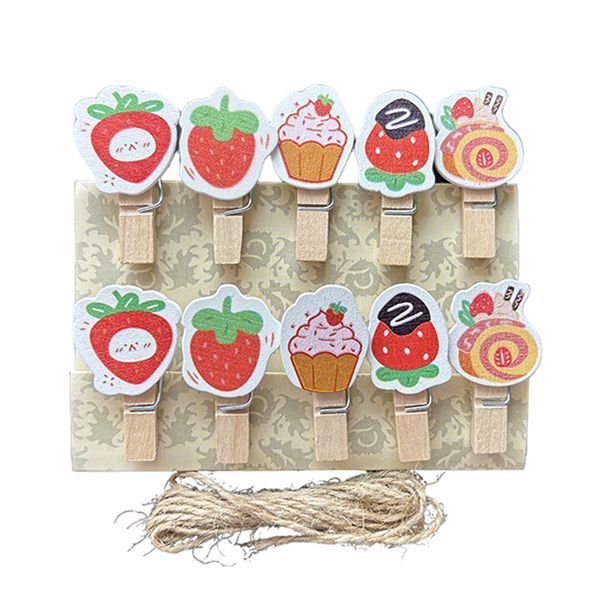 Fruits Lovely Wood Pegs Clothespin Clips Party Decoration 10 piece 35x7mm