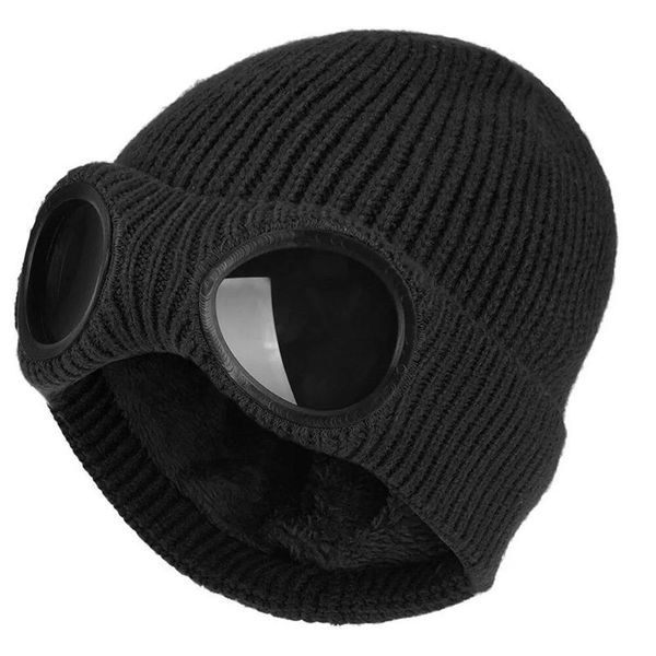 Outdoors Skiing Woolen Hat Warming Windproof Glasses Beanie-AK-36