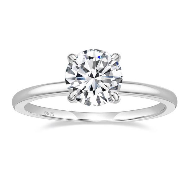 Rings Wedding Somen Round Cut Solitaire Cubic Zirconia - Silver