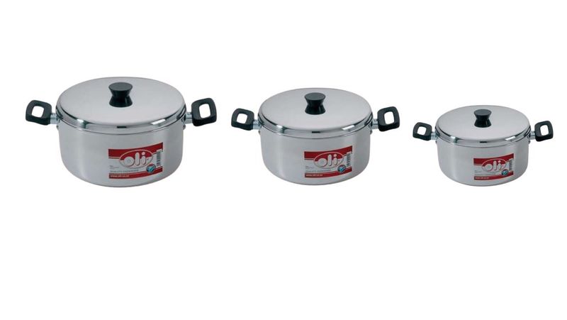 Oli - Polished Aluminium Stewpot/Casserol 6 Piece Set