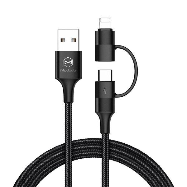 Mcdodo USB A to USB C / Apple Lightning iPhone 2.4 Amp Fast Charging Cable