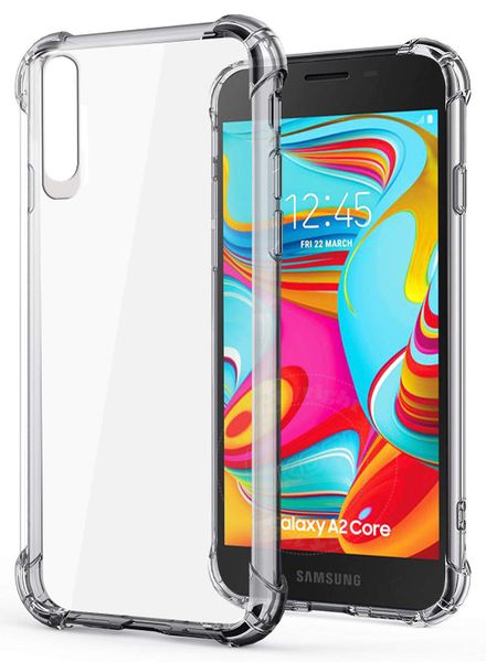 Shockproof Clear Bumper Pouch Case Compatible With Samsung A2 Core