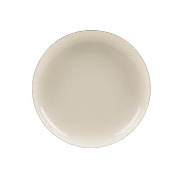 6 Piece - Classic Round Ceramic Dinner Plate Set - Cream