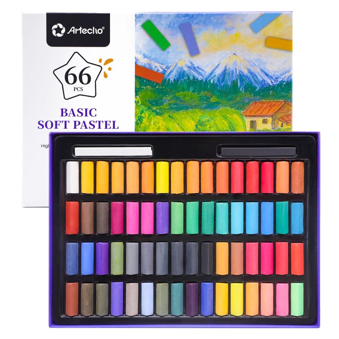 Artecho Premium Soft Pastels Set - Professional 64 Colour 