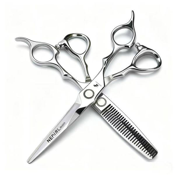 Silver Simple Stainless Steel Thinning Hair Styling Scissors 6 Inch