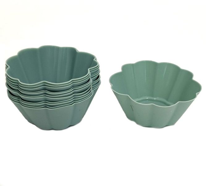 PH Home - Silicone Medium Cupcake Moulds S/12 Flower Shape Blue